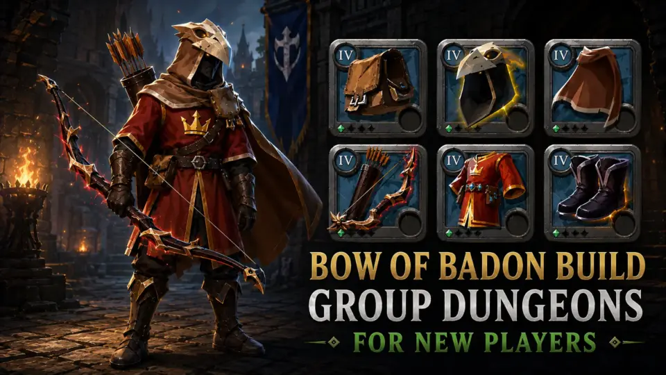 Bow of Badon build for group dungeons for new players in Albion Online